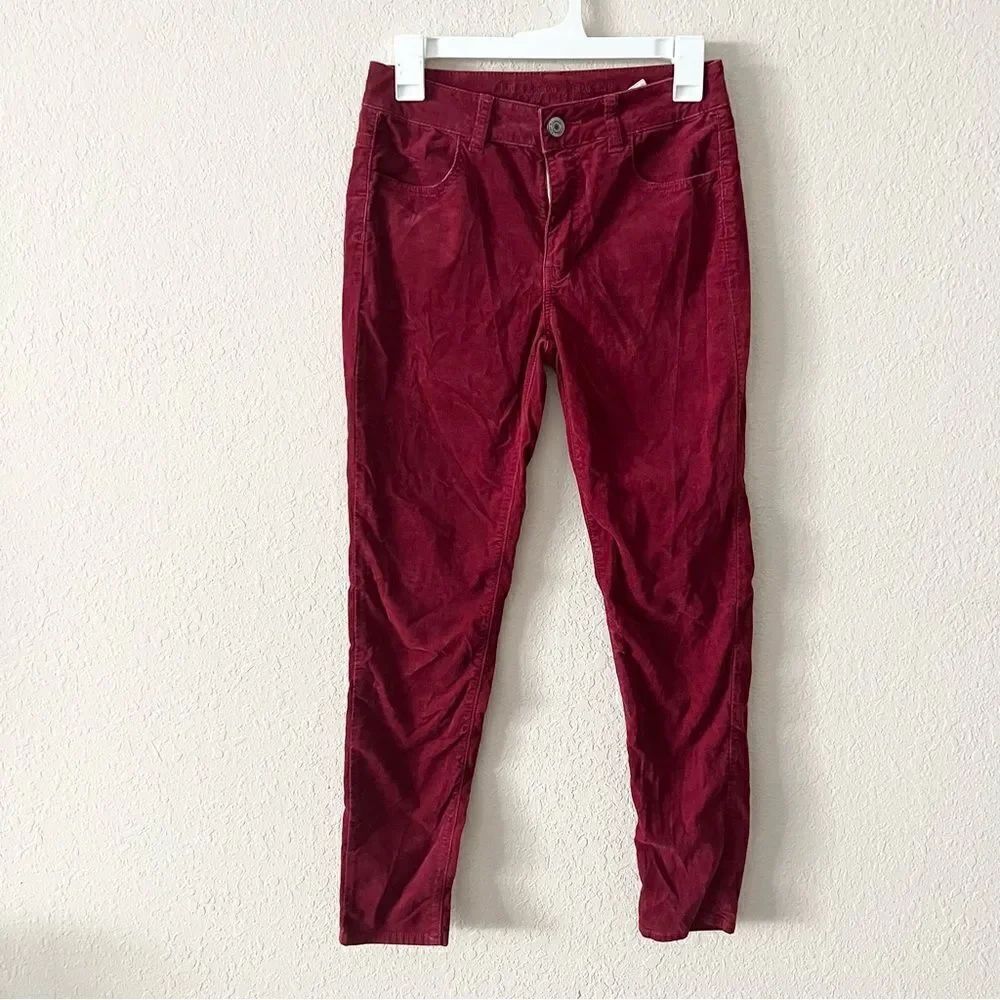 American Eagle Womens Stretch Red Velvet Hi-Rise Jeggings Size 2 Short
